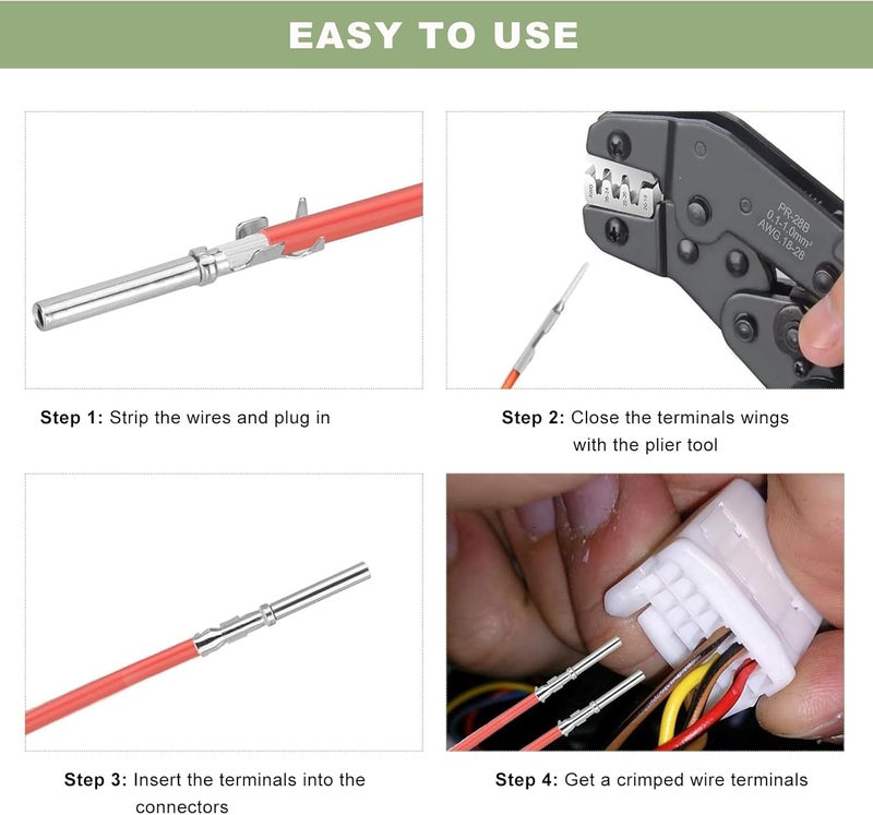 NYTKL 290PCS Car Electrical Wire Terminal Pins Connector, 1/1.5/1.8/2.2/2.8/3.5mm Electric Connector Terminal Pin, 21Type Non-Insulated Plug Removal Male & Female Crimped Pins - Image 3